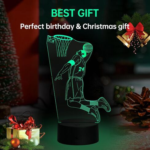 Basketball Gifts Basketball Night Light for Boys, Basketball Lover 16 Colors LED Bedroom Sports Decor Lamp with Remote and Smart Touch 7 Colors Changing Dimmable in Saudi Arabia