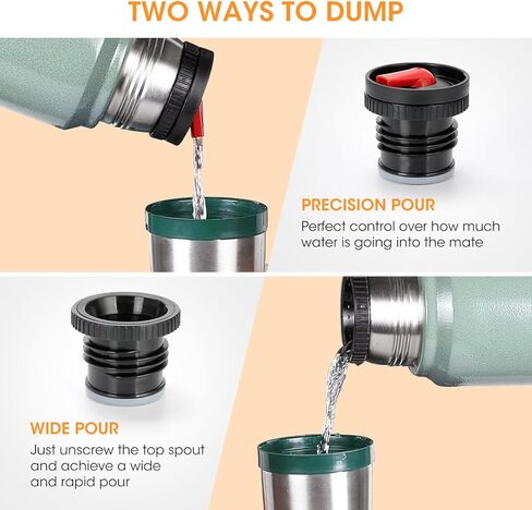 Aieve Thermos Stopper Pico De Mate بديل لزجاجة ستانلي الكلاسيكية المعزولة بفراغ واسع الفم، مقاومة للتسرب ومضادة للرذاذ باللون الأسود والأحمر (1QT، 1.1QT، 1.5QT، 2QT، 2.5QT) in Kuwait