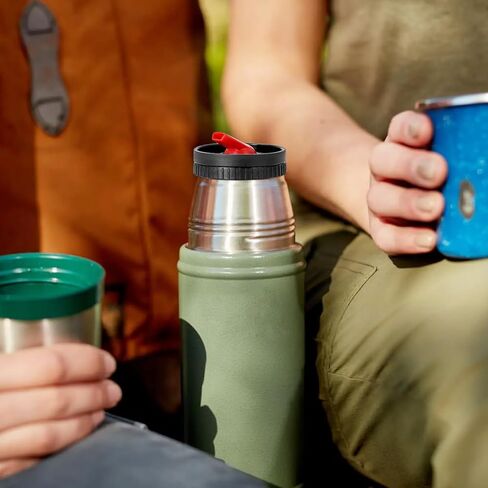 Aieve Thermos Stopper Pico De Mate بديل لزجاجة ستانلي الكلاسيكية المعزولة بفراغ واسع الفم، مقاومة للتسرب ومضادة للرذاذ باللون الأسود والأحمر (1QT، 1.1QT، 1.5QT، 2QT، 2.5QT) in Kuwait