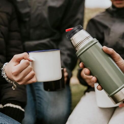 Aieve Thermos Stopper Pico De Mate بديل لزجاجة ستانلي الكلاسيكية المعزولة بفراغ واسع الفم، مقاومة للتسرب ومضادة للرذاذ باللون الأسود والأحمر (1QT، 1.1QT، 1.5QT، 2QT، 2.5QT) in Kuwait