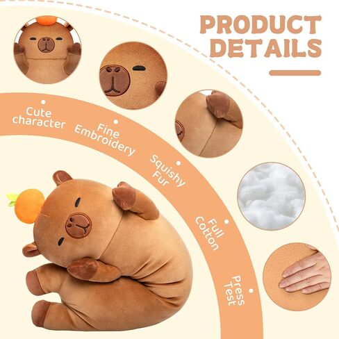 Long Cat Plush, Cute Capybara Stuffed Animals Soft Plushies, Kitten Kawaii Kids Plush Capybara Body Pillow Doll Plush Toys for Girls (Capybara Small) in Saudi Arabia