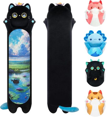 Long Cat Plush, Cute Capybara Stuffed Animals Soft Plushies, Kitten Kawaii Kids Plush Capybara Body Pillow Doll Plush Toys for Girls (Capybara Small) in Saudi Arabia