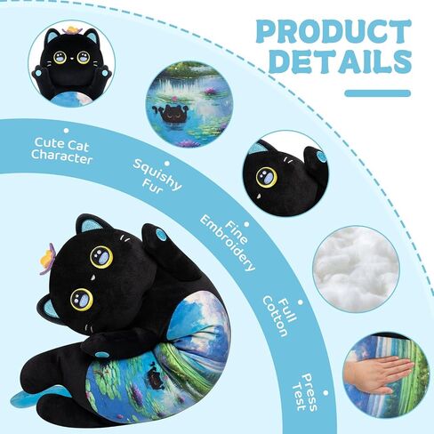 Long Cat Plush, Cute Capybara Stuffed Animals Soft Plushies, Kitten Kawaii Kids Plush Capybara Body Pillow Doll Plush Toys for Girls (Capybara Small) in Saudi Arabia