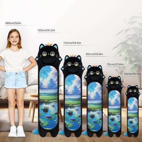 Long Cat Plush, Cute Capybara Stuffed Animals Soft Plushies, Kitten Kawaii Kids Plush Capybara Body Pillow Doll Plush Toys for Girls (Capybara Small) in Saudi Arabia