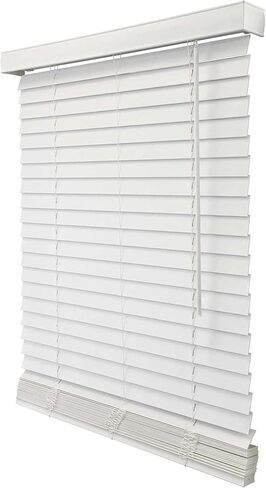 CHICOLOGY Faux Wood Blinds , Window Blinds , Wood Blinds , Window Shades , Window Treatments , Blinds & Shades , Window Shades For Home , Wooden Blinds , Basic White , 84"W X 48"H in Kuwait