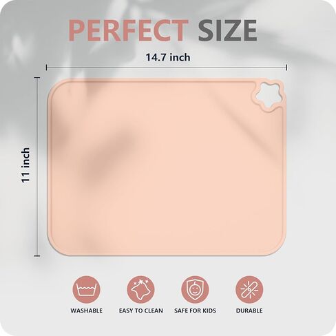 Cutebe Silicone Placemat for Toddles Kids Non-Slip Reusable Portable Kids Placemats for Dinning Table Heat Resistant Placemats, Baby Placemat Stain Resistant Silicone Mat for Dining Table 3 Pack in Saudi Arabia