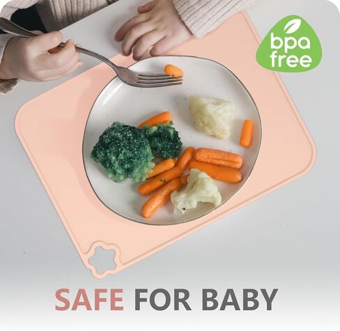 Cutebe Silicone Placemat for Toddles Kids Non-Slip Reusable Portable Kids Placemats for Dinning Table Heat Resistant Placemats, Baby Placemat Stain Resistant Silicone Mat for Dining Table 3 Pack in Saudi Arabia