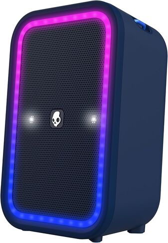 مكبر صوت بلوتوث Stomp XL - مكبر صوت لاسلكي محمول مقاوم للماء IPX5، مع عرض ضوئي LED وأوضاع ستروب، بطارية 12 ساعة، وصلات متعددة، وشحن مخرج USB-C وUSB-A، أسود in Kuwait