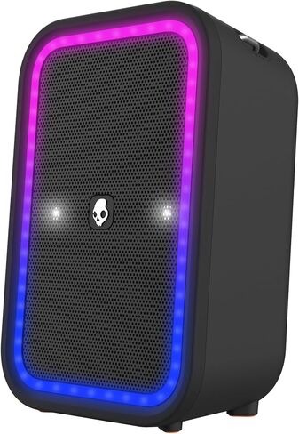 Stomp XL Bluetooth Speaker – IPX5 Waterproof Wireless Portable Speaker, with LED Lightshow & Strobe Modes, 12 Hour Battery, Multi-Link, & USB-C & USB-A Output Charging, Black in Saudi Arabia