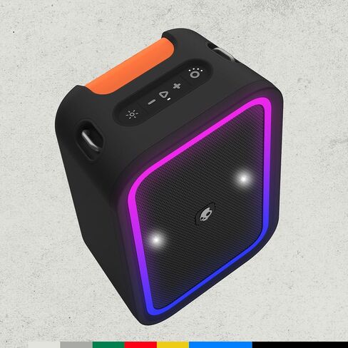 Stomp XL Bluetooth Speaker – IPX5 Waterproof Wireless Portable Speaker, with LED Lightshow & Strobe Modes, 12 Hour Battery, Multi-Link, & USB-C & USB-A Output Charging, Black in Saudi Arabia