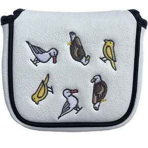 Fore The Birds Square Putter Covers, Synthetic Leather Cover Waterproof Resistant, Golf Accessories for Men and Women, Universal Fit Putter Covers with 4 Color Options