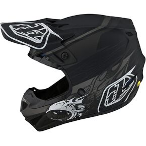 Troy Lee Designs SE4 Polyacrylite Midnight Motocross Helmet - Full Face Offroad Motorcycle Dirt Bike ATV Powersports Dual Sport Racing Helmet - Boys Girls Kids (Black, MD)