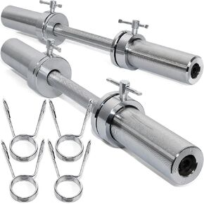 STOZM 2" Olympic Dumbbell Handle –20" Long Pair of Dumbbells with Rotating Sleeves, Knurled Grips, Spring Collars Fit 2-Inch Weight Plates with Max Capacity 300lbs Tota