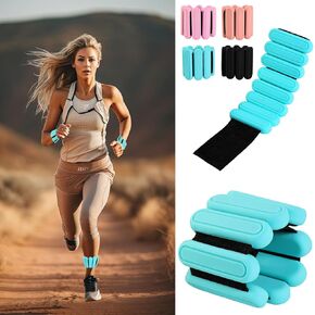 أوزان للمعصم والكاحل للنساء والرجال، مجموعة أوزان للذراع والساق قابلة للتعديل مكونة من 2 (1 رطل لكل منهما)، أساور من السيليكون قابلة للارتداء لأوزان الكاحل للمنزل وصالة الألعاب الرياضية والتمارين أثناء السفر للبيلاتيس والمشي والسباحة والزومبا والجري in Kuwait