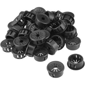 uxcell 40pcs 22mm Mounted Dia Cable Hose Snap Bushing Grommet Protector Black