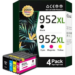 952XL for HP 952 Ink Cartridges Replacement for 952XL Ink Cartridges for HP Printers Work for HP 8710 7740 8210 Printer