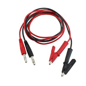 Maxmoral 2PCS 1m/3.3ft Red and Black Edge Heavy Duty Alligator Clip Banana Plug to Alligator Clip Test Lead Cable for Electrical Testing
