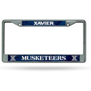 Rico Industries NCAA Xavier Musketeers 12" x 6" Silver Chrome Frame W' Decal Insert Car/Truck/SUV Auto Accessory