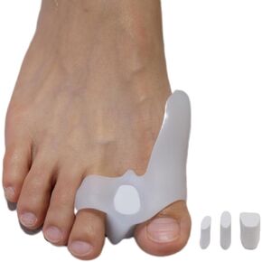 Bunion Toe Separators Spacers for Women - Shdakjat Gel Big Toe Straightener for Bunions, Overlapping Toes, Big Toe Alignment - Bunion Correction 4 Pack (White)