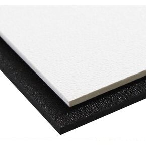 ABS Plastic Sheet One Side Smooth Other Side Haircell Textured Rigid for Craft, Thermoforming, Signage & Displays Choose Size, Color and Thickness (Black - 1/8", 12" x 12")
