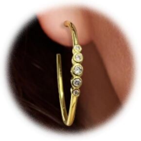 925 Sterling Silver Post Oval Hoop Earrings for Women14k Gold Plated Large Big Chunky Teardrop Lightweight Hypoallergenic Statement Earrings Jewelry Gift for Sensitive Ears