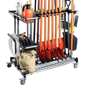 Ultimate Yard Tool Storage Rack with Rolling Casters – Organize All Your Garden Tools Effortlessly