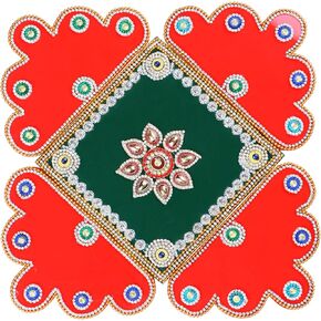 Big Size Diwali Acrylic Rangoli Stencils Handmade Rangoli Sticker Home Decor Floor Decorative Stones 15 Inches (Design 9)