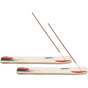 NAQSH Wooden Incense Holder Tray for Sticks - Incense Burner Holder - Insense for Table Decorations and Boho Gifts (Marble Blue)