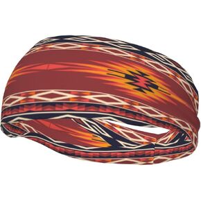 Native American Southwestern Navajo Art Fashionable Sports Decoration, Sweat Resistant Headband, Hair Band, Breathable Sweat Wicking Fitness Equipment Headbands for Women Men, Black