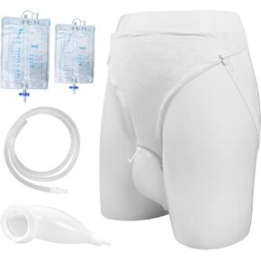 Wearable Urinal Bag for Adult, Portable Urinals for Men, Reusable Male Urine Bag, Elderly Urinal with Urine Bags(2000ML*1+1000ML*2) for Bedridden Patients