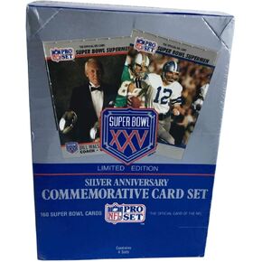 1991 Pro Set Super Bowl XXV Limited Edition Silver Anniversary Football Card Box [4 factory sets]