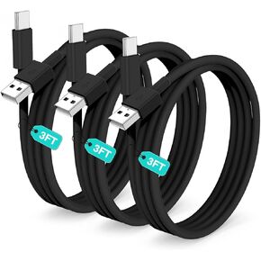Car Carplay Cable for iPhone 15(3FT+3FT+3FT), USB A to USB C for Carplay, Car Charger Cable Cord for iPhone 15/Pro Max/Pro/Plus, iPad Air 5th 4th Mini 6th-Black