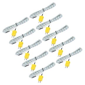 MECCANIXITY 10pcs K Type Thermocouple Mini Connector Temperature Sensor Probes Fiberglass 8ft -50 to 400°C(-58 to 752°F)
