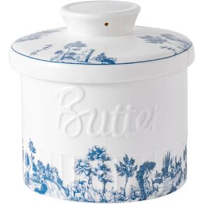 Butter Keeper Ceramic,French Butter Crock for Spreadable Butter,Butter Dish with Lid for Countertop,Big Capacity Butter Dish for Kitchen 6.7oz