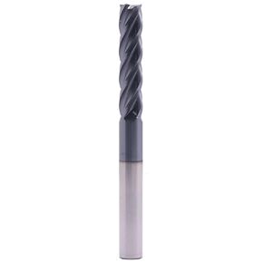 BestParts High Performance Solid Carbide Long End Mill - AlTiN Coated, 30 Degree Helix, 4 Flute, 3/8" Cutting Diameter, 3/8" Shank Diameter, 1-3/4" Length of Cut, 4" Overall Length, Square End