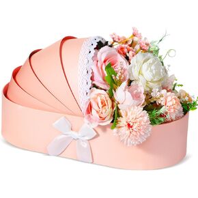 Sabary Baby Shower Box Flower Box Cradle Floral Basket Pink Crib Flower Arrangement Basket Paper Cardboard Box for Gender Reveal Baby Shower Favors Wedding Celebrations
