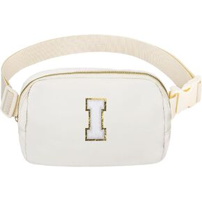 Birthday Gifts Initial Letter Waist Pack Personalized Gift for 8 9 10 11 12 Year old Girls Teen Cute Gifts Mini Small Pack White Letter I