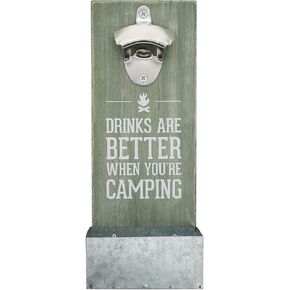 Pavilion - At The Beach - Rustic Wall Mounted Beer Bottle Opener, Bottle Opener with Cap Catcher, Gifts For Men and Beer Lovers, Home Wall Decor, 1 Count, 4.5" x 11.5" Blue