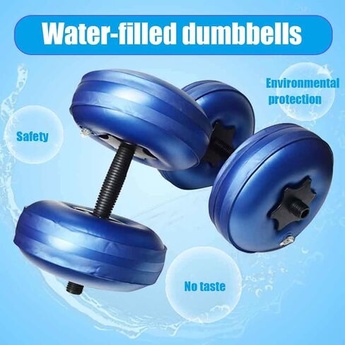 Water Filled Dumbbell 2pcs Indoor Portable Travel Gym PVC Body Building Workout Home Exercise Adjustable Barbells Weightlifting Sports Fitness Equipment in Saudi Arabia