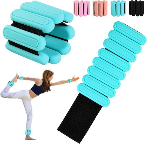 أوزان للمعصم والكاحل للنساء والرجال، مجموعة أوزان للذراع والساق قابلة للتعديل مكونة من 2 (1 رطل لكل منهما)، أساور من السيليكون قابلة للارتداء لأوزان الكاحل للمنزل وصالة الألعاب الرياضية والتمارين أثناء السفر للبيلاتيس والمشي والسباحة والزومبا والجري in Kuwait