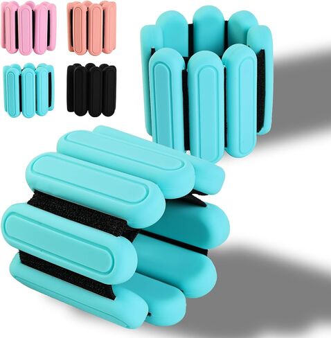 أوزان للمعصم والكاحل للنساء والرجال، مجموعة أوزان للذراع والساق قابلة للتعديل مكونة من 2 (1 رطل لكل منهما)، أساور من السيليكون قابلة للارتداء لأوزان الكاحل للمنزل وصالة الألعاب الرياضية والتمارين أثناء السفر للبيلاتيس والمشي والسباحة والزومبا والجري in Kuwait