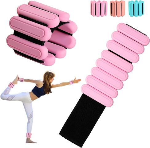 Wrist & Ankle Weights for Women Men, Adjustable Arm & Leg Weights Set of 2(1Lbs Each), Wearable Silicone Ankle Weights Bangles Home & Gym & Travel Workout for Pilates, Walking, Swimming, Zumba,Running in Saudi Arabia