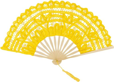 TopTie Dark Purple Lace Fan, Bamboo Lace Folding Fan, Elegant Cotton Fabric Hand Fans for Women with Bamboo Staves and Silk Tassels, Perfect for Wedding, Party, Halloween Decoration in Saudi Arabia