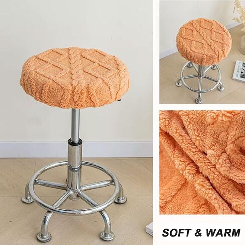 Round Stool Covers 2 Pack Stretch Bar Stool Slipcovers Soft Rolling Round Barstool Seat Cover Washable Round Chair Protector for Home Bar Kitchen Office Shop 12"-14" Light Green in Saudi Arabia