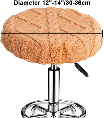 Round Stool Covers 2 Pack Stretch Bar Stool Slipcovers Soft Rolling Round Barstool Seat Cover Washable Round Chair Protector for Home Bar Kitchen Office Shop 12"-14" Light Green in Saudi Arabia