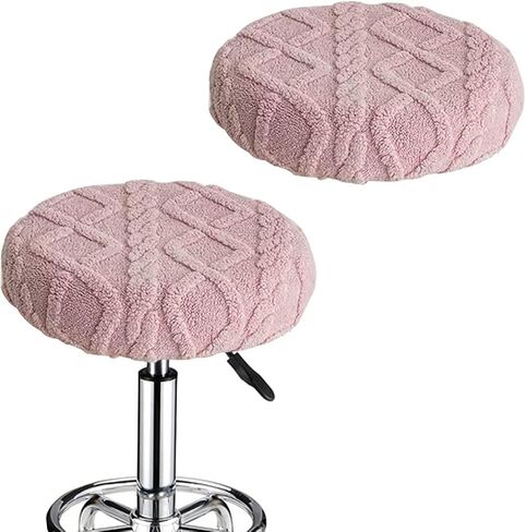 Round Stool Covers 2 Pack Stretch Bar Stool Slipcovers Soft Rolling Round Barstool Seat Cover Washable Round Chair Protector for Home Bar Kitchen Office Shop 12"-14" Light Green in Saudi Arabia