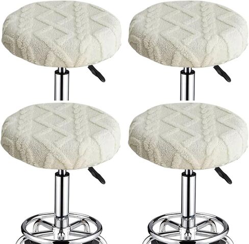 Round Stool Covers 2 Pack Stretch Bar Stool Slipcovers Soft Rolling Round Barstool Seat Cover Washable Round Chair Protector for Home Bar Kitchen Office Shop 12"-14" Light Green in Kuwait