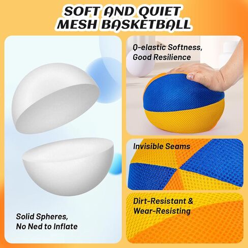 كرة السلة الصامتة الناعمة والآمنة في الأماكن المغلقة مقاس 5، كرة أحلام دريبل الصامتة، مراوغة كرة السلة الهادئة، كرة سلة إسفنجية يدوية صامتة داخل ساحة منزلك، ألعاب ممتعة مثالية لتدريب كرة السلة للأطفال in Kuwait