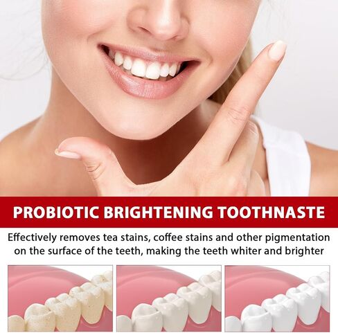 معجون أسنان Sp-6 Ultra Whitening، Sp 6، معجون أسنان Ultra Whitening Sp - 6، معجون أسنان بروبيوتيك لتفتيح الأسنان، معجون أسنان للعناية بالتنظيف العميق (قطعتان + 2* فرشاة أسنان) in Saudi Arabia