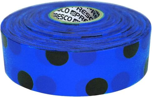 شريط أعلام منقوش بنقاط بريسكو: 1-3/16 بوصة × 300 قدم (نقطة بولكا زرقاء وسوداء) [غير لاصق] in Saudi Arabia